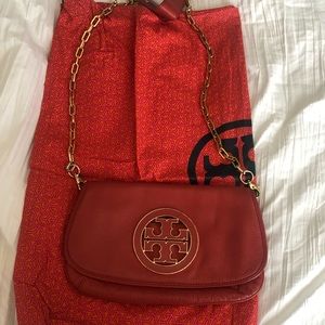 Gold Chain Cross Body Leather Bag